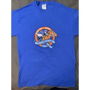 HTF Belmont Stakes 140 2008 NYRA New York‎ Sz Medium Blue Cotton T Shirt